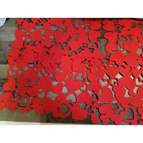Valentines day placemat heart love red set - Picture 2 of 5